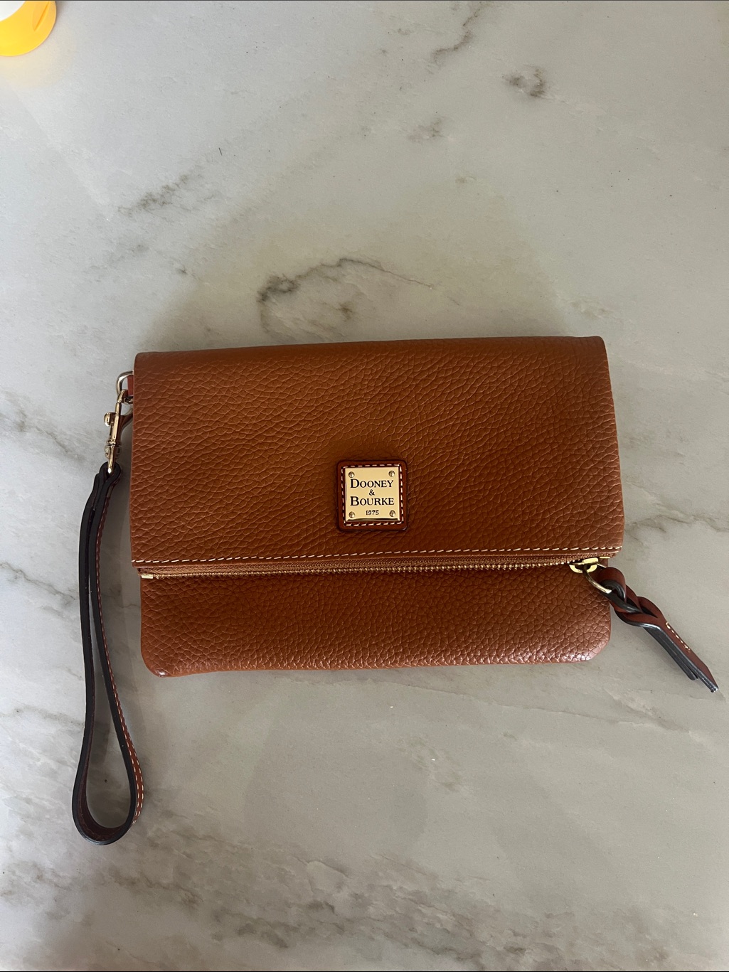 Dooney & Bourke Pebbled Leather Foldover Clutch Wristlet
